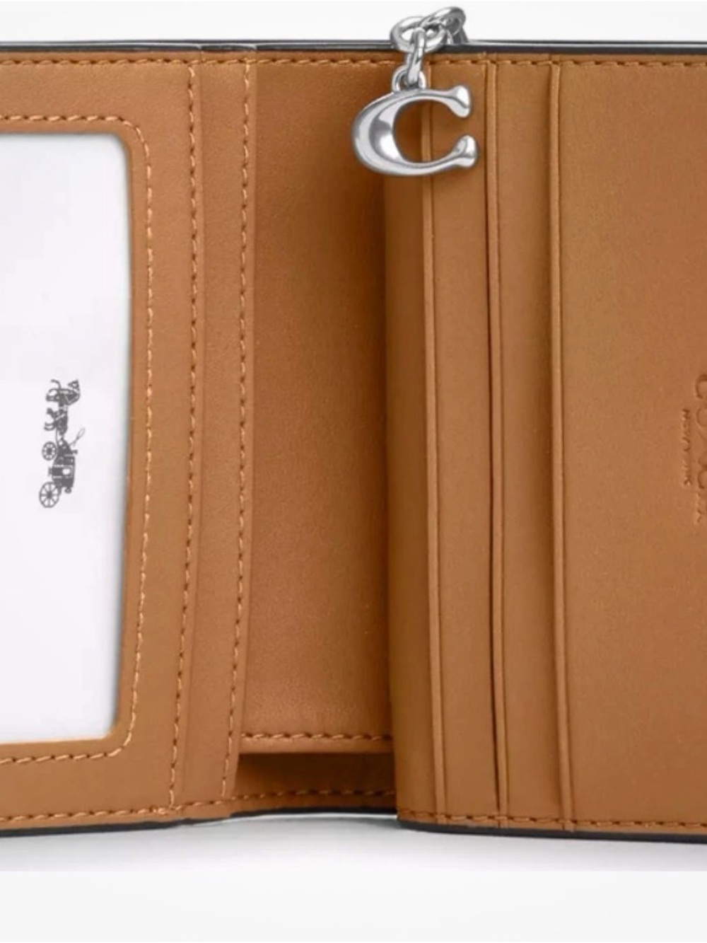 Coach Mandarin Orange Pebbled Leather Zip-Around Wallet - Picture 5 of 8